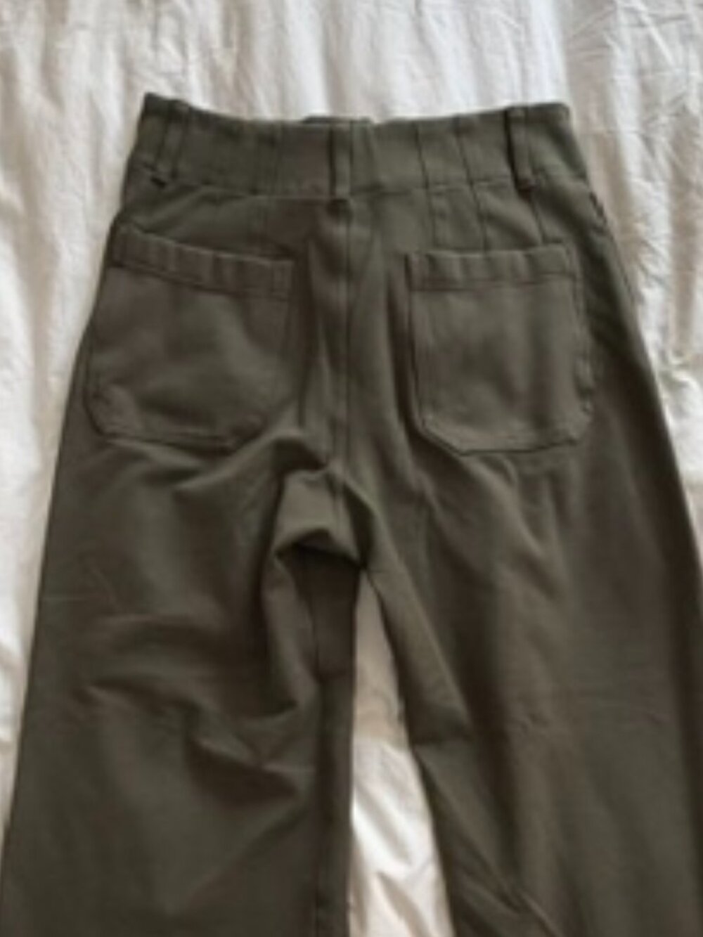 Anthropologie Maeve Colette Cropped Wide Leg Ponte Pants Size 28 Olive Green - Picture 4 of 5